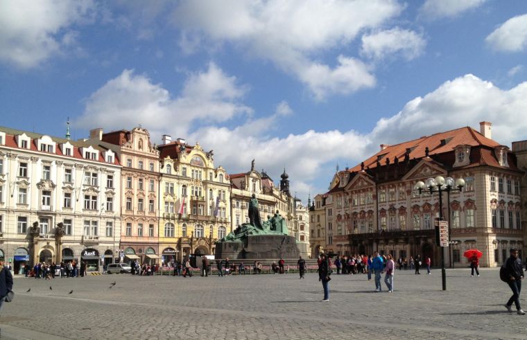 In the Old Town Square, stately buildings track architectural history from Gothic to Baroque and beyond.