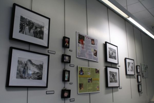 Lisa Marie Alberts display, “Art and Advocacy: Street Children Have a Voice,” documents the experiences of street children in Uganda. The exhibit is now on display at the Warwick Center