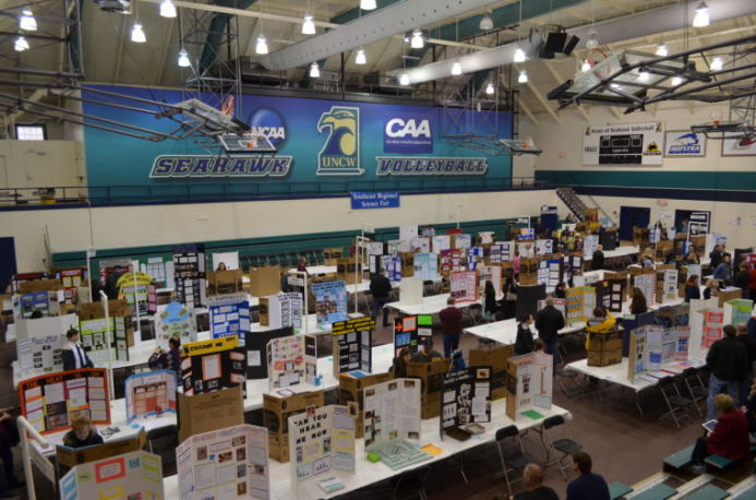 Elementary%2C+middle+and+high+school+students+competed+in+the+Southeast+Regional+Science+Fair+at+UNCW+February+8.+The+science+fair+was+was+sponsored+by+CSTEM%2C+a+UNCW+program+that+promotes+science%2C+technology%2C+engineering+and+math.%C2%A0