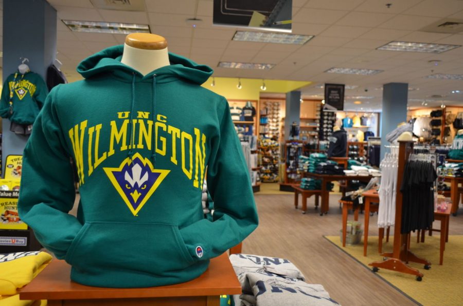 The new logo for UNCW found in the campus bookstore.