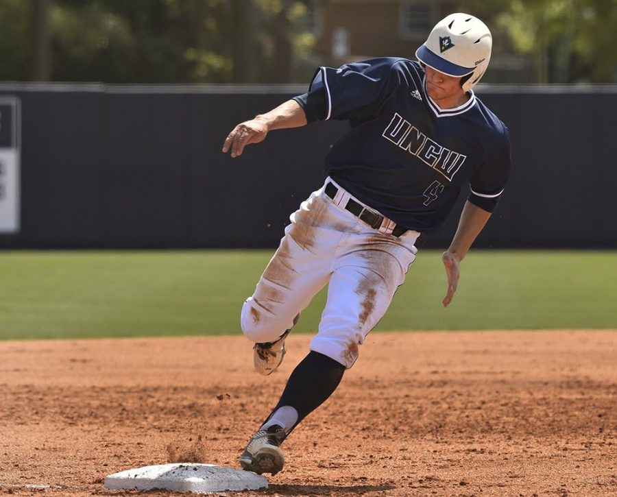 Mims (pictured from win vs. East Tennessee State) now ranks fourth among the Seahawks with a .387 batting average.