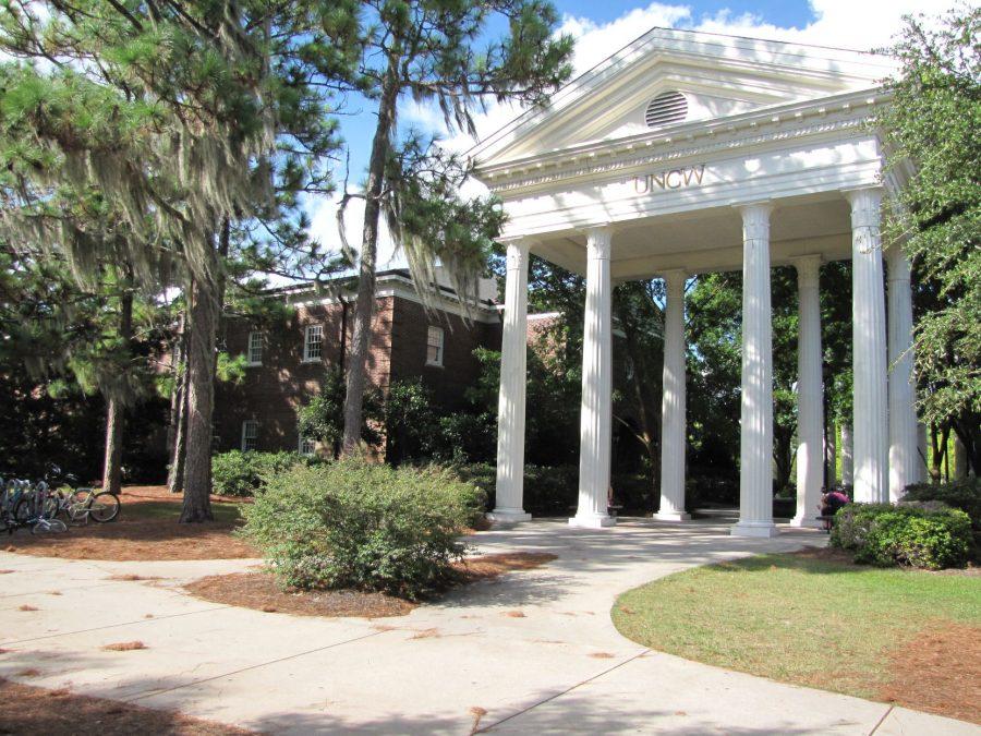 Morton Hall, shown next to UNCWs iconic white colonnade, was built in 1978 as the humanities building. It has since acquired a reputation of being quirky, and proponents of the Keep Morton Weird project hope to see the several million dollars requested from the UNC Board of Governors used to preserve the halls charm. 