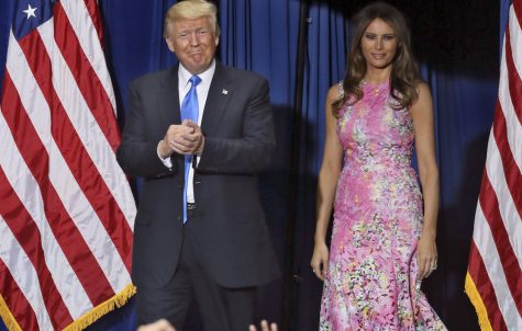 President Donald Trump and first lady Melania Trump arrive at a Make America Great Again rally at the Covelli Centre in Youngstown, Ohio, on Tuesday, July 25, 2017.