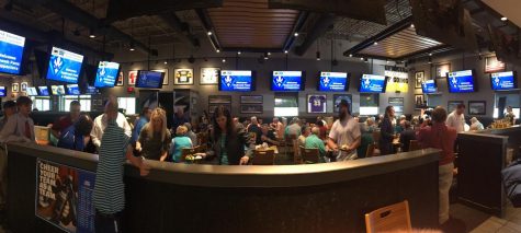 A panoramic view of the Buffalo Wild Wings on Racine Drive in Wilmington, the site of Monday's eighth-annual UNCW Basketball Tip-Off Luncheon.