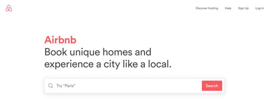 Airbnb, a popular website for homesharing opportunities.