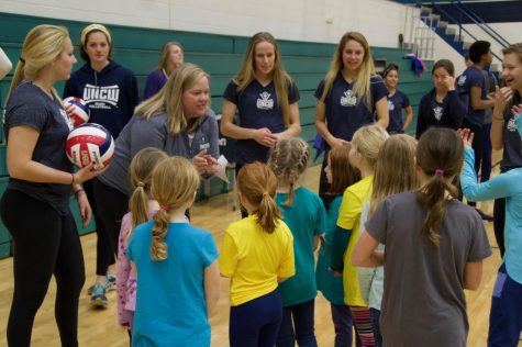 Volleyball coach Amy Bambenek during one of her volleyball camps