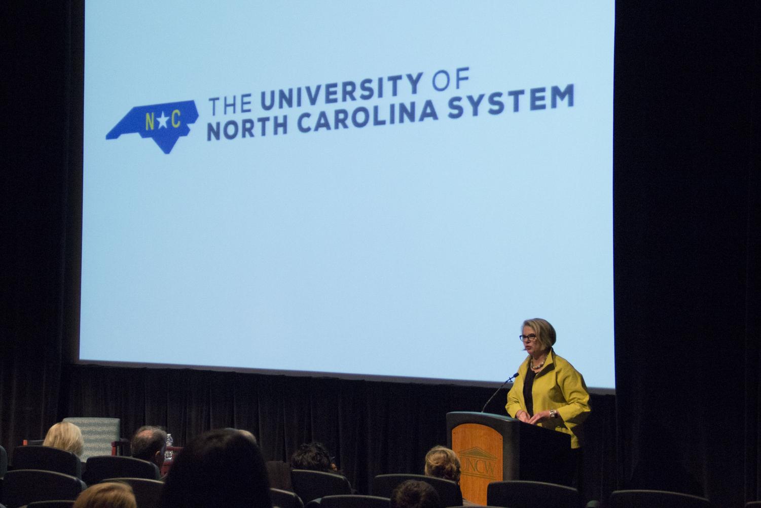 UNC System President Margaret Spellings visited UNCW Wednesday as the second stop on a system-wide tour.