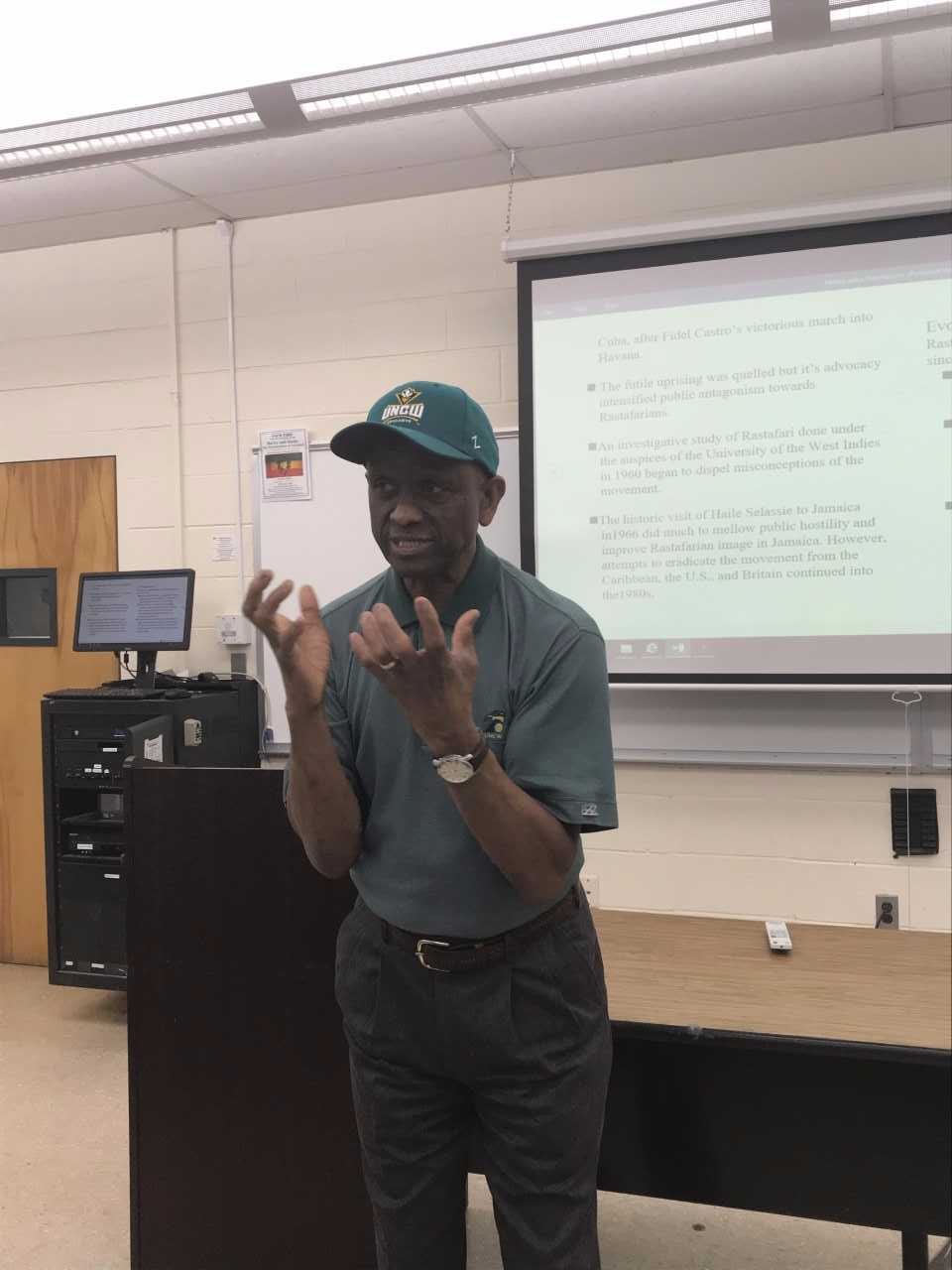 Dr. Sam Murrell discussed how he met Bob Marley in 1976, and his experience with the Rastafarian movement. Murrell met the King of Reggae at his Smile Jamaica Concert in Kingston, Jamaica. Photo courtesy of Jordan Behan