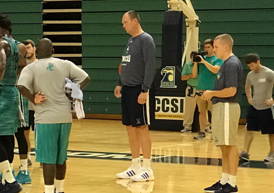 Joe Wolf at a UNCW practice