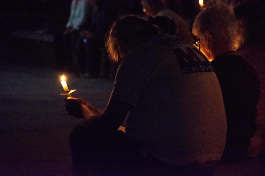 UNCW students joined their peers from UNCW Hillel to mourn and honor the victims and unite against antisemitism in the campus amphitheater on Monday, Nov. 5.