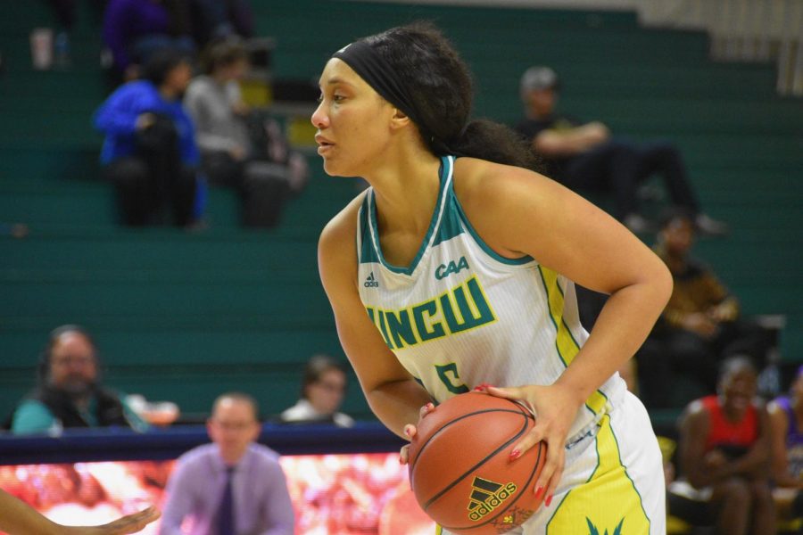 GiGi Smith (5) during UNCW's matchup with James Madison on Jan. 18, 2019.