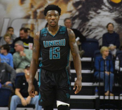Devontae Cacok (15) during UNCW's Thursday night matchup with William & Mary on Jan. 24, 2019.