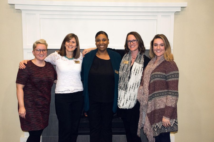 Director of Title IX & Clery Compliance Amber Resetar with members from the ollaboration for Assault Response & Education (CARE) office on campus.