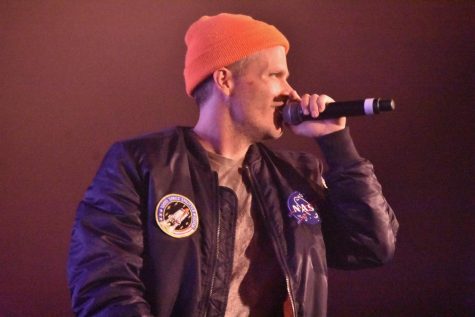 3OH!3 member Sean Foreman during the duo's performance at UNCW on April 3, 2019.