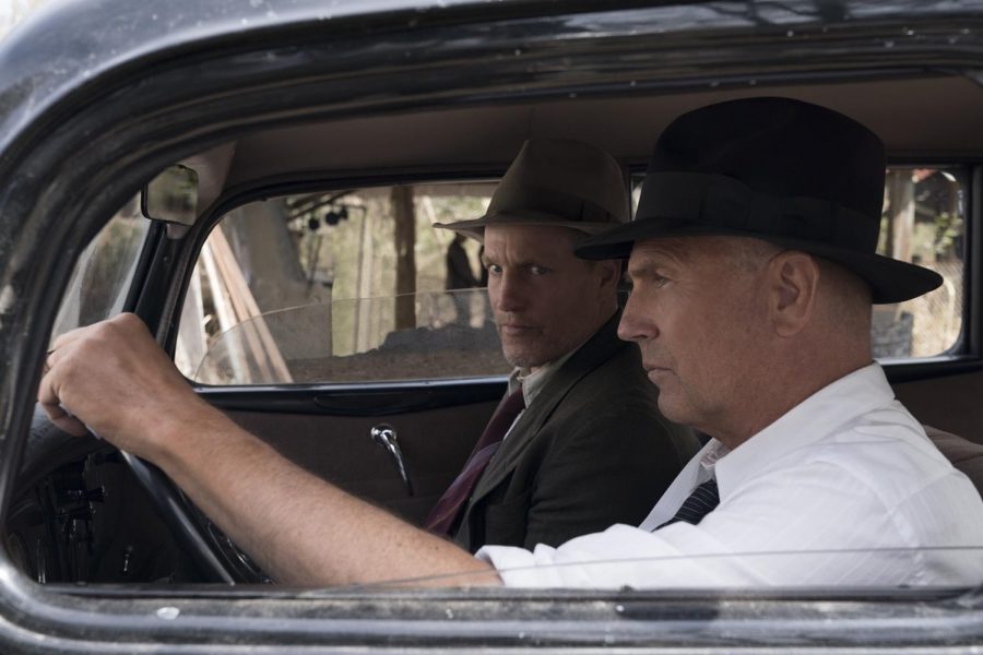 Woody Harrleson (Maney Gault) and Kevin Costner (Frank Hamer) in The Highwaymen. (Hilary B Gayle/Netflix)