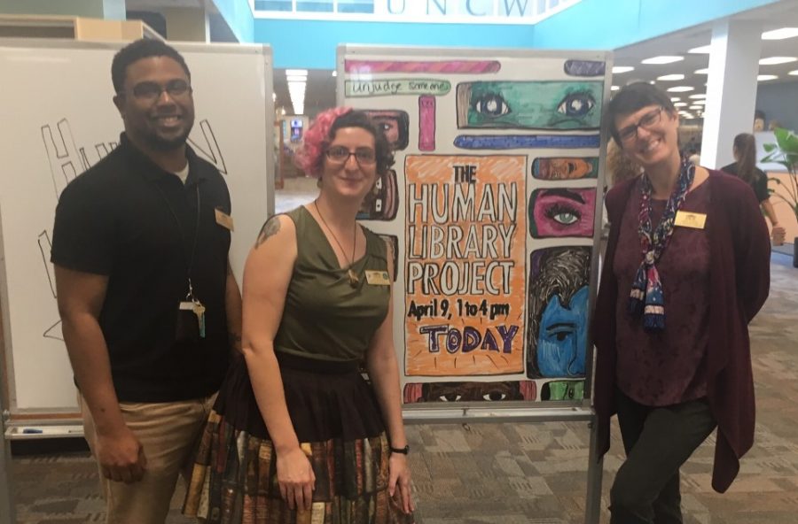 Photo (from left to right): Christopher Robinson, Outreach and Engagement Librarian and co-chair of the Randall Library Diversity Committee; Eva Sclippa, First Year Engagement Librarian and co-chair of the Randall Library Diversity Committee; Lisa Coats, Humanities Librarian
