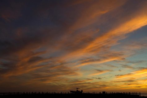 In preparation for the Hurricane Dorian a boat sits at the top a sand dune as Hurricane Dorian make it's way to Cape Hatteras in North Carolina on September 3, 2019.