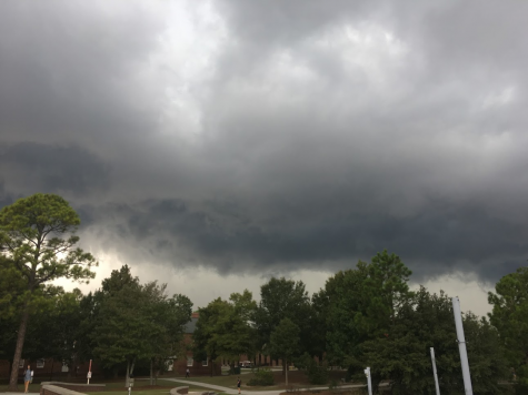 Despite severe weather and a mandatory evacuation last week, UNCW students headed back to class Monday. Image credit: Jacob Sawyer