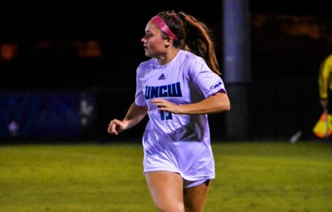 Emily Moxley (13) during UNCW's matchup with James Madison at UNCW Soccer Stadium on Oct. 24, 2019.