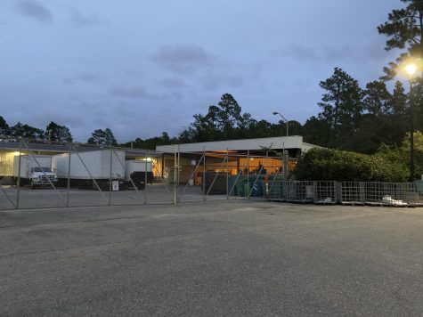 Warehouse Services building on UNCW's campus.