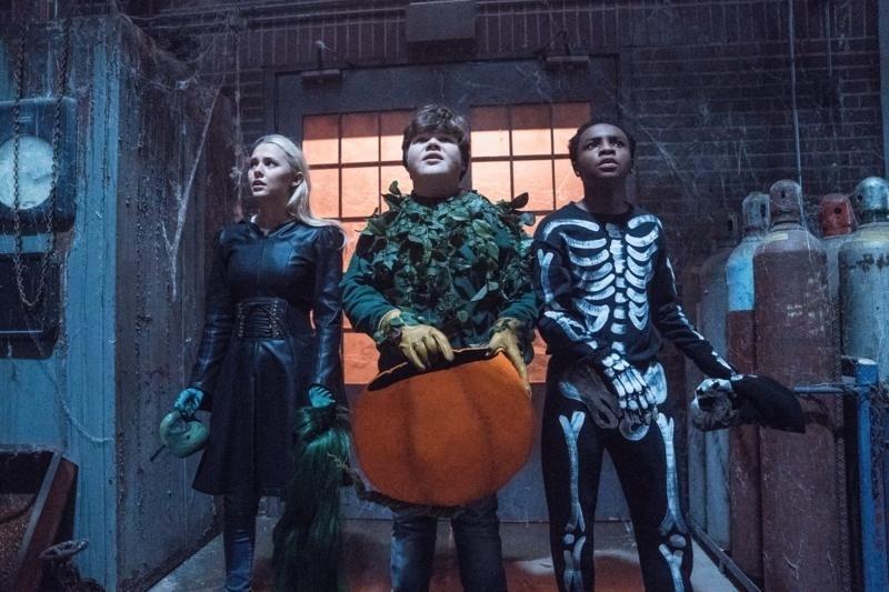 Madison Iseman, Jeremy Ray Taylor and Caleel Harris, from left, in Goosebumps 2: Haunted Halloween. The movie will be shown Thursday afternoon at the Main Library in Akron. [Sony]