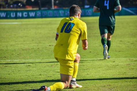 Phillip Goodrum (10) during UNCW's matchup with William & Mary in the semifinals of the 2019 CAA Tournament
