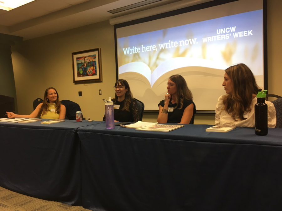 Writer's Week Publishing Panel participants, from left to right: Morgan Davis, Cameron Dezen Hammon, Emily Smith, and Beth Staples.