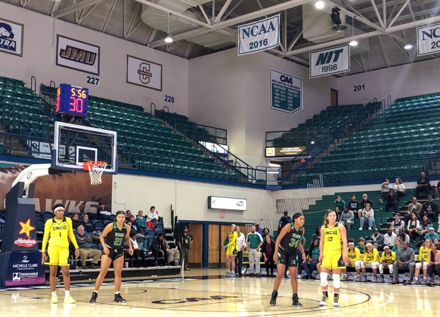 UNCW during its matchup with Mt. Olive on Nov. 20, 2019. 