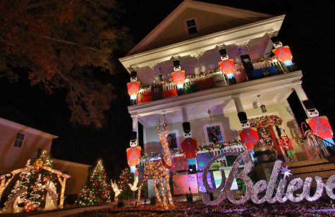 A home decorated for the annual McAdenville Lights.