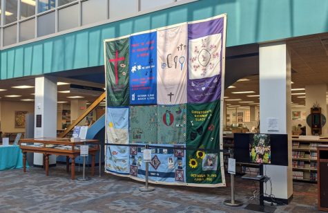 AIDS Memorial Quilt display in Randall Library on December 10.