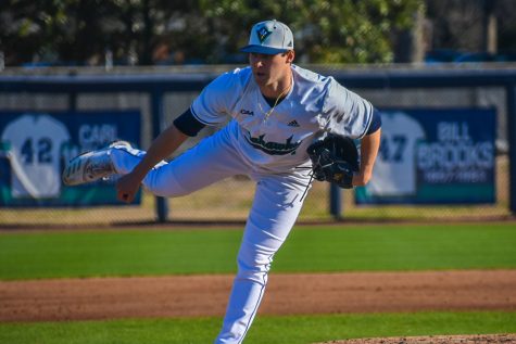 Landen Roupp (14) during UNCW's matchup with Marshall on Feb. 22, 2020 at Brooks Field.