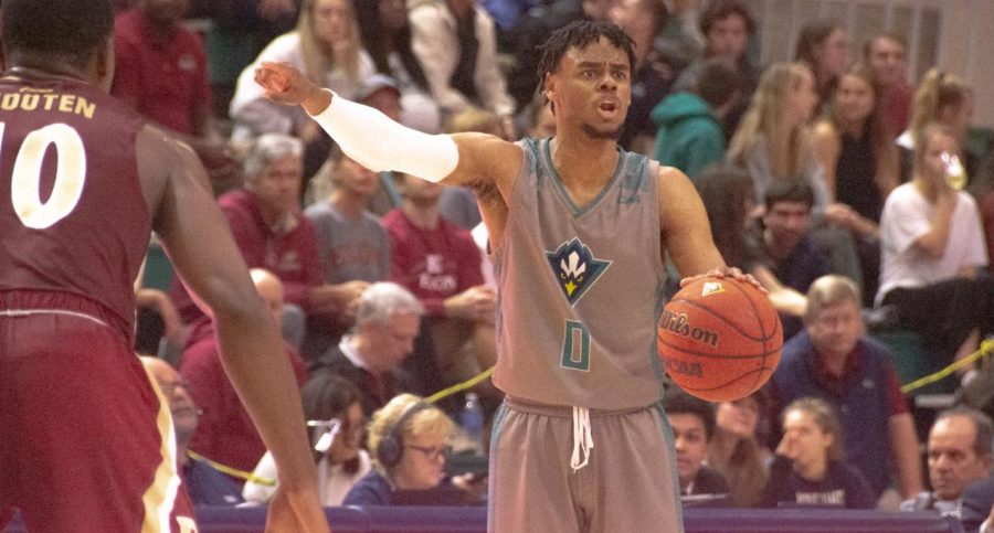 Ty Gadsden (0) during UNCWs matchup with Elon on Feb. 6, 2020 at Trask Coliseum.