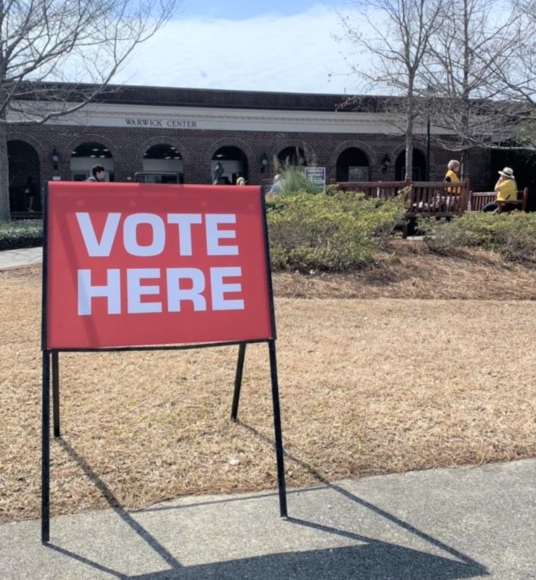 UNCW students and community members alike were able to vote in the Super Tuesday primaries at the Warwick Center polling location on March 3, 2020.