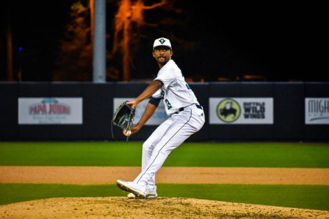 Breydan Gorham (33) during UNCW's matchup against Memphis on March 6, 2020 at Brooks Field.