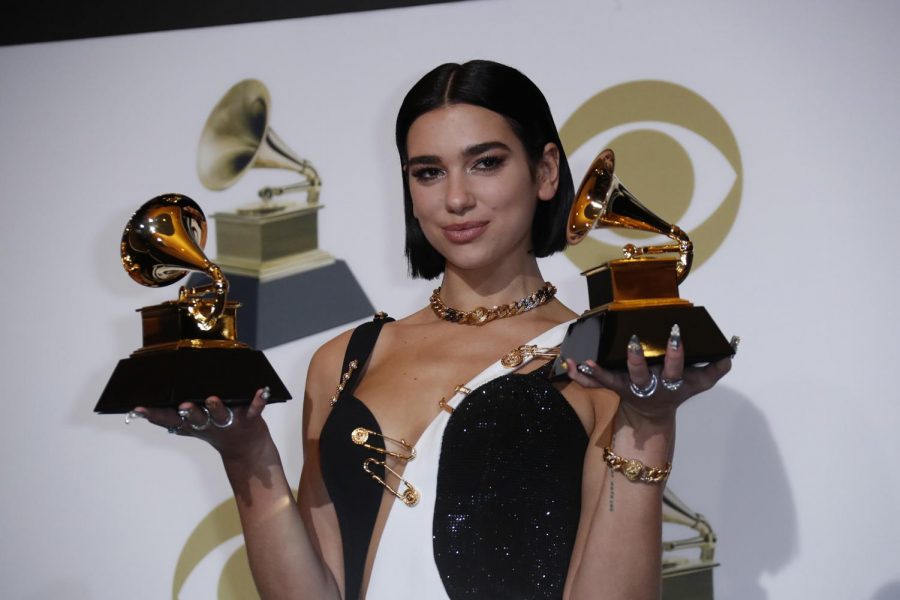 Dua Lipa backstage during the 61st Grammy Awards at Staples Center in Los Angeles on Sunday, Feb. 10, 2019. (Marcus Yam/Los Angeles Times/TNS)