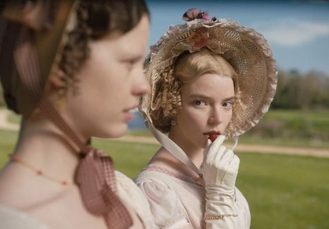 Anya Taylor-Joy (right, with Mia Goth) as Emma.