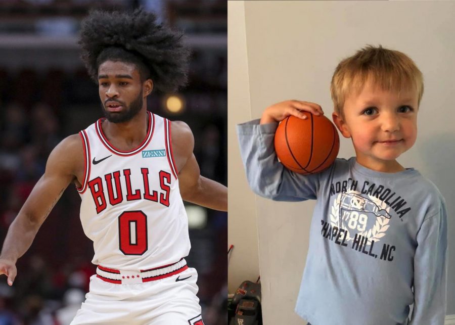 Left: Bulls guard Coby White handles the ball during a game against the Bucks at the United Center on Oct. 7, 2019. (Armando L. Sanchez / Chicago Tribune/TNS)

Right: Photo courtesy of Julie Lawlor