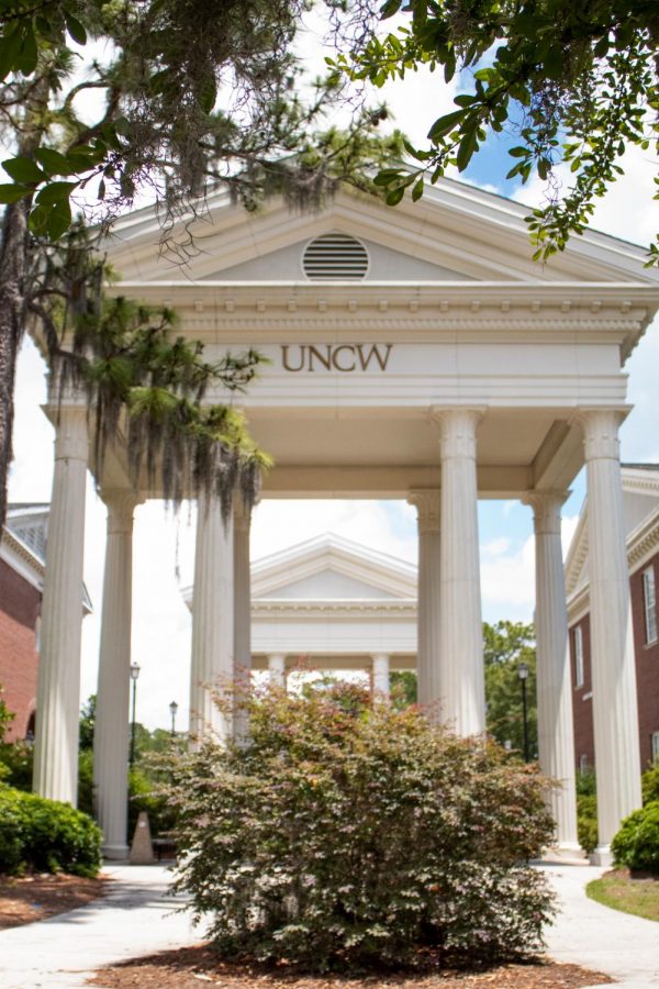 UNCW columns between Leutze and Morton Hall.  