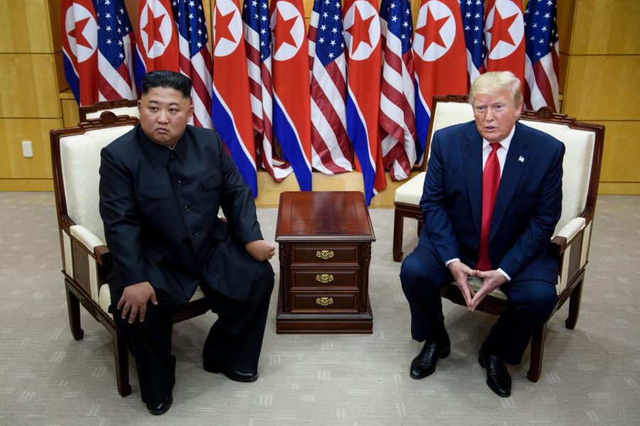 North Korean leader Kim Jong-un and U.S. president Donald Trump.