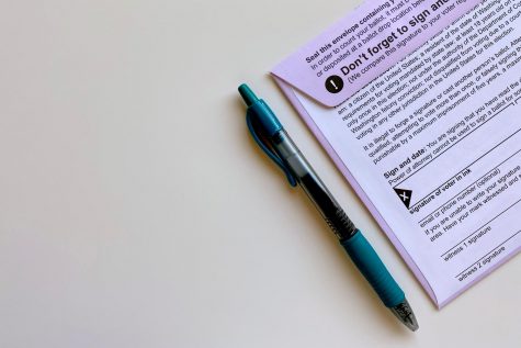 American election mail envelope with pen