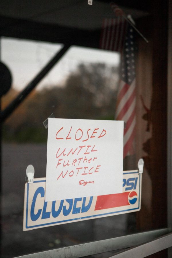 Business closed due to COVID-19 shutdown. Photo by Andrew Winkler