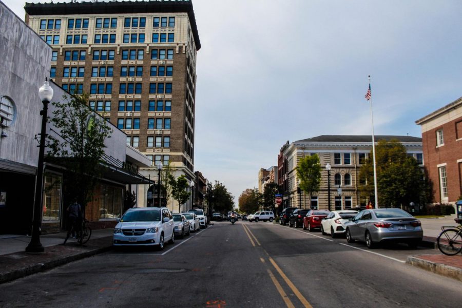 Looking down a street in downtown Wilmington.