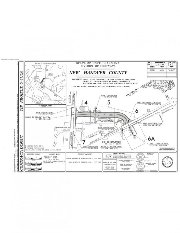 Plans for the construction on Military Cutoff Rd.