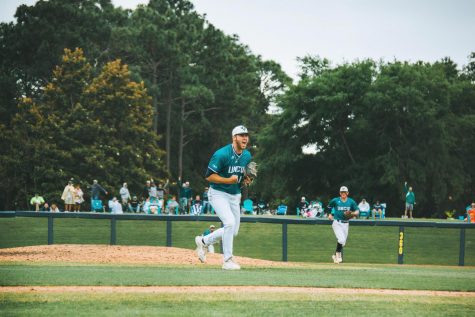 Landen Roupp during the 2021 CAA Championship at Brooks Field.