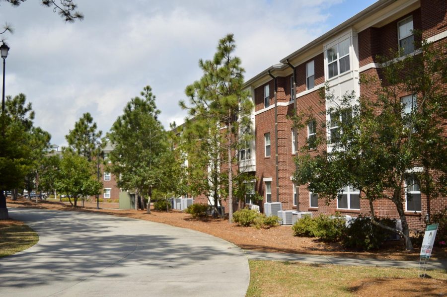 The Seahawk Landing apartments on campus.