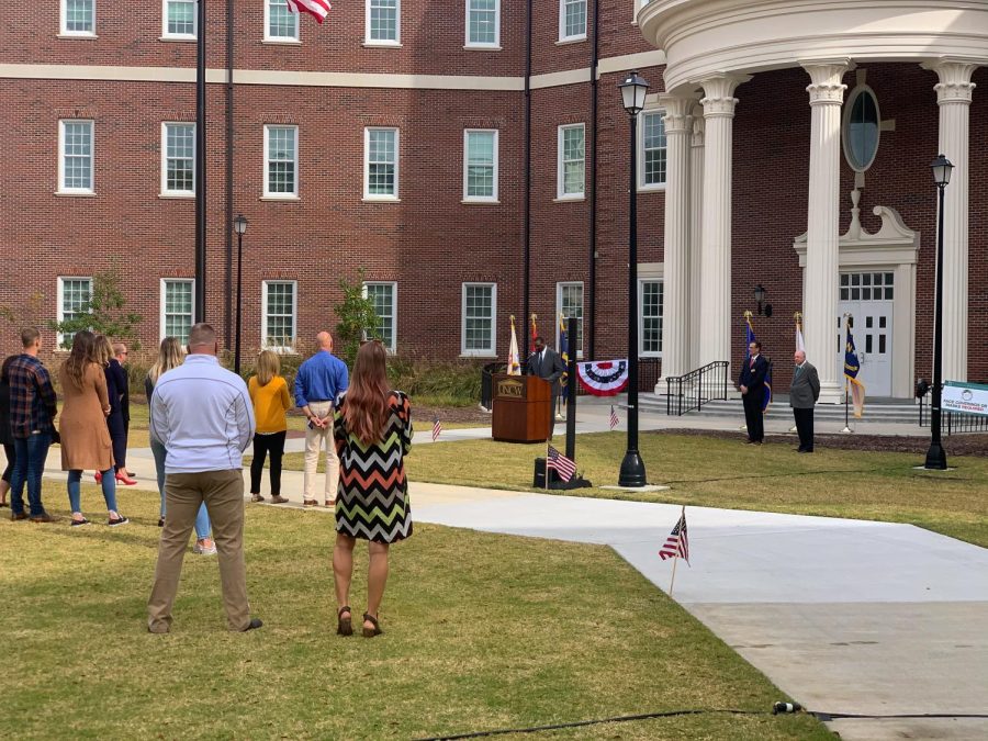 The keynote speaker of the Annual Veterans Day Ceremony was Ty Rowell.