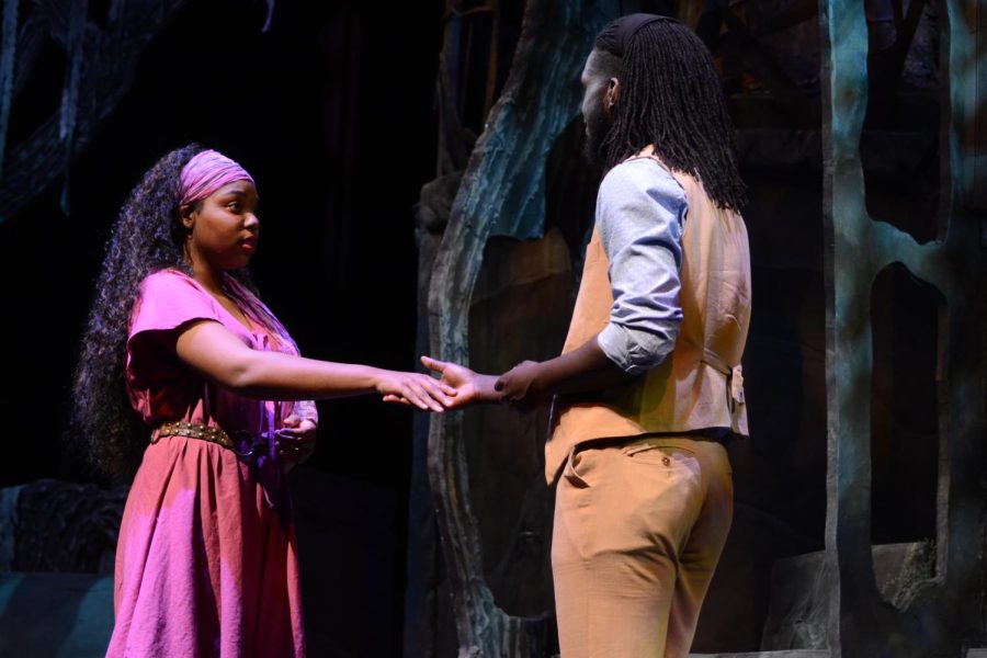 Cierra Peterkin (left) and Khori Talley (right) in 'The Tempest.'