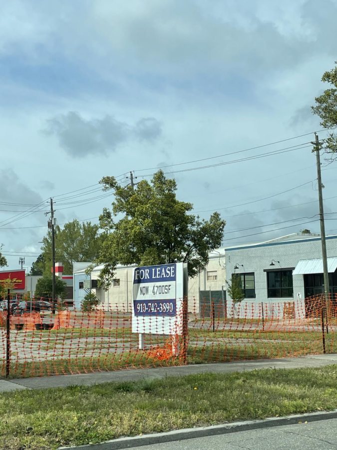 An area of land for lease that was surrounded by a low income neighborhood as well as other building that were new or refurbished. 