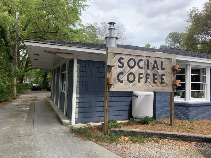 The exterior of Social Coffee on Wrightsville Avenue. 