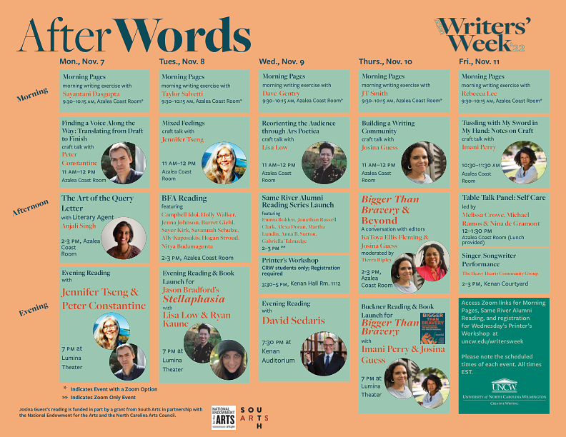 The schedule for Writers Week 2022.